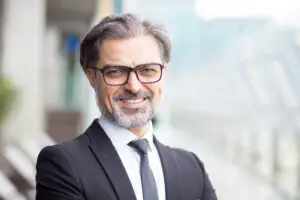 Senior man with restored smile all-on-4 concept