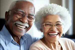 smiling senior couple all-on-4 concept